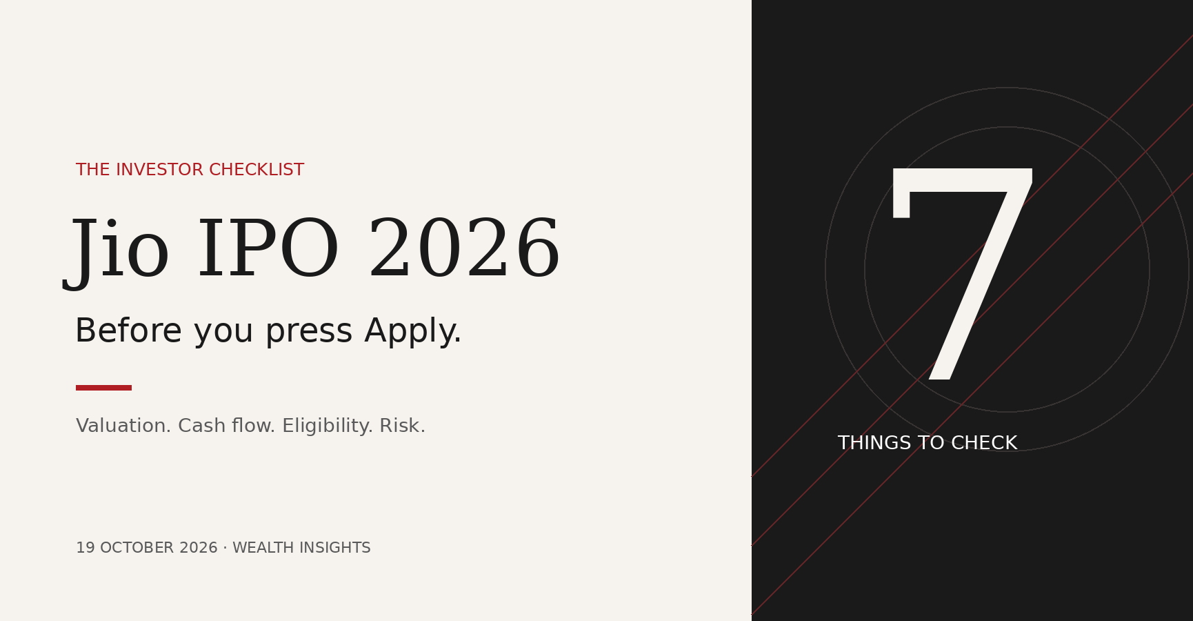 Jio IPO 2026: seven checks before you apply, a Mahapragya Capital investor checklist.